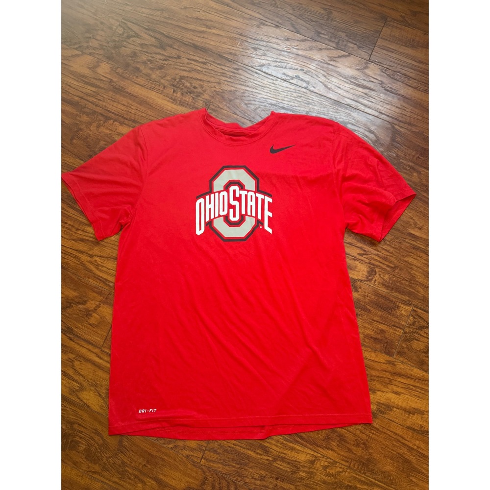 Nike Ohio State Buckeyes Dri-FIT Red Performance T-Shirt Mens Large NCAA
